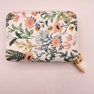 Floral Zipper Wallet with ID Window